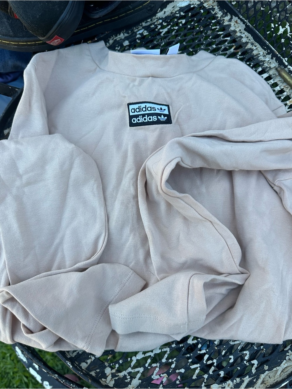 adidas Light Beige/Blush Long Sleeve Bodysuit